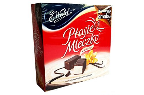Ptasie Mleczko Chocolate Covered Vanilla Marshmallow (birds milk chocolate), 13.4 Oz.