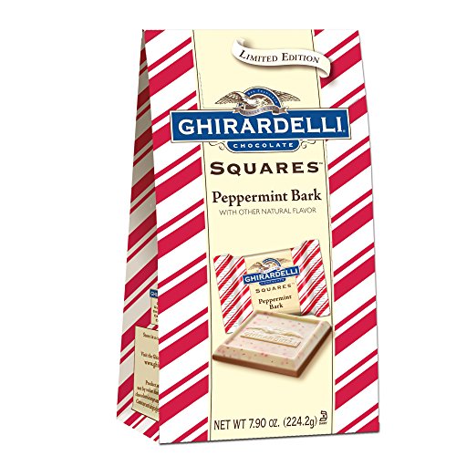 Ghirardelli Limited Edition Peppermint Bark Squares Bag, Milk Chocolate, 7.9 Ounce