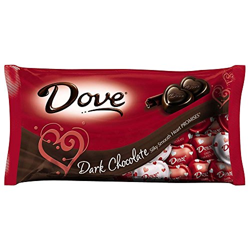DOVE PROMISES Dark Chocolate Valentine Heart Candy 8.87-Ounce Bag (Pack of 4)