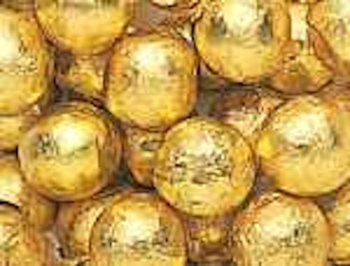 Gold Foiled Milk Chocolate Balls 5LB Bag