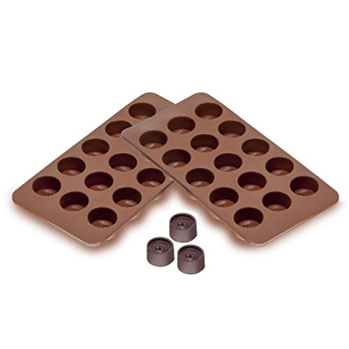 Sorbus® Round Silicone Mold for Chocolate Jelly and Candy – 15-piece Per Mold (Set of 2)