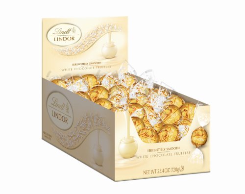 Lindt LINDOR White Chocolate Truffles, 60 Count Box