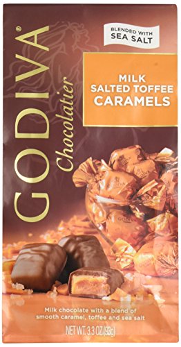 Godiva Milk Chocolate Salted Toffee Caramels 3.3 Oz