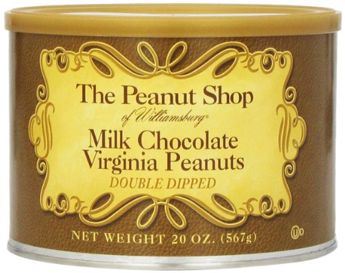 The Peanut Shop of Williamsburg Milk Chocolate Covered Virginia Peanuts, 20-Ounce Tin