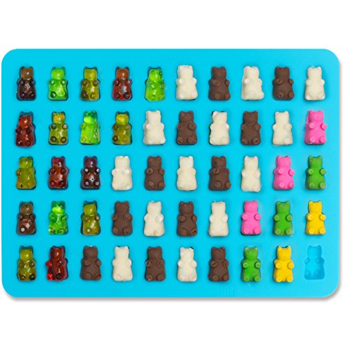 Lucentee® Gummy Bears Molds for Hard Candy & Chocolate Making- Silicone Soap and Ice Cube Trays- Party Buffet, Baking, Wedding Favor Maker & Baby Shower Supplies – Novelty / Silly Shapes – 50 Cavity