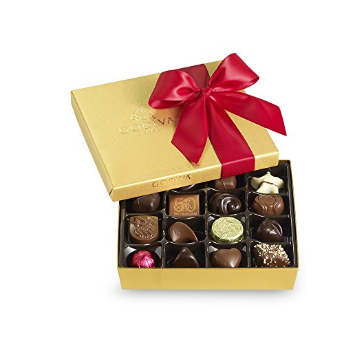 Godiva Chocolatier Red Ribbon Ballotin Valentines Chocolate Gift, 19 Count
