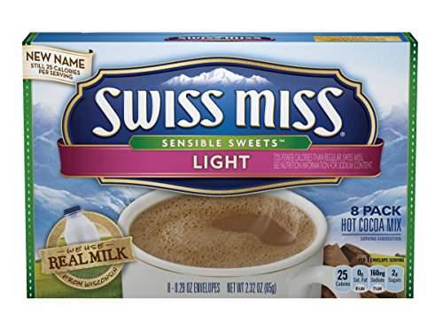 Swiss Miss Hot Cocoa Mix, Sensible Sweets, Light, 8-Count, 0.29 oz Envelopes (Pack of 6)