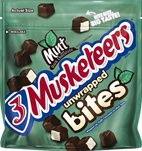 3 Musketeers Mint Bites Dark Chocolate Candy, 6 Ounce Pouch