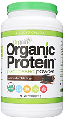 Orgain Organic Protein Plant-Based Powder, Creamy Chocolate Fudge, 2.03 Pound