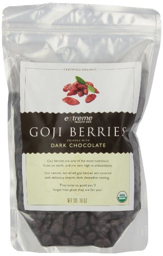 Extreme Health Usa Organic Goji Berries Covered with Dark Chocolate, 16-Ounce