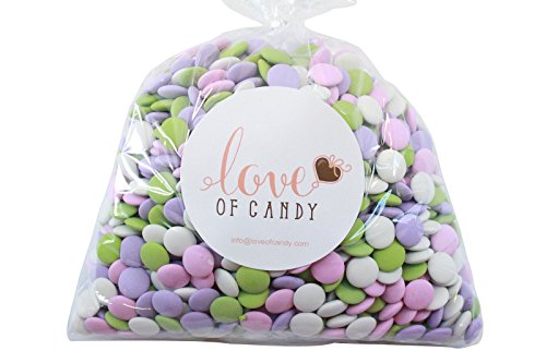 Love of Candy Bulk Candy – Assorted Pastel Mint Chocolate Lentils – 1lb Bag