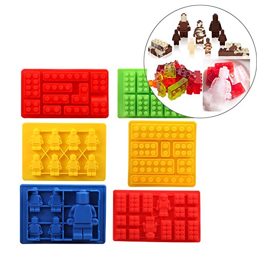 Gwogo® Minifigure Silicone Ice Tray Candy Chocolate Mold – For Lego Lovers (6 Pcs)