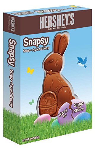 Hershey’s Easter Solid Milk Chocolate Bunny, Snapsy, 2-Ounce Packages (Pack of 6)