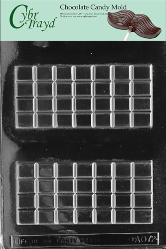 Cybrtrayd AO072 Break Apart Bar Chocolate Candy Mold with Exclusive Cybrtrayd Copyrighted Chocolate Molding Instructions