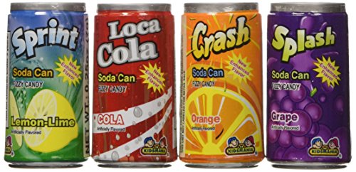 Kidsmania Soda Can Fizzy Candy 72 Can Variety Pack, 17.78 oz