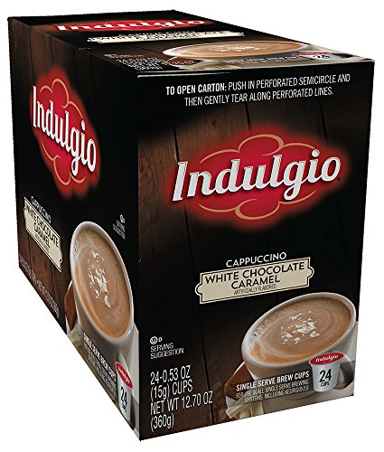 Indulgio Cappuccino for K-cup Brewers, White Chocolate Caramel, 24 Count