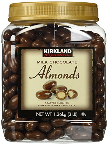 Kirkland Signature Milk Chocolate Roasted Almonds 3 LBS (48 Oz) JAR