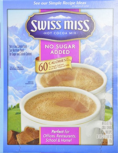 Swiss Miss Milk Chocolate No Sugar Added Not Sugar Free Premium Hot Cocoa Mix – 60 Envelope Pack