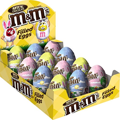M&M’S Easter Milk Chocolate Candy in Easter Eggs 0.93-Ounce Egg 12-Count Box