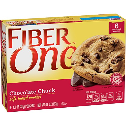 Fiber One Soft Baked Cookies Chocolate Chunk Cookie, 6 Cookies, 6.6 oz.