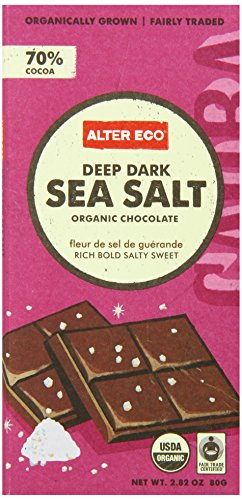 Alter Eco – Chocolate – Dark Sea Salt 70% – Single, 2.82 Ounce