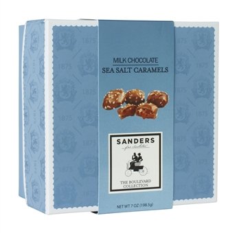 Sanders Milk Chocolate Sea Salt Caramels In a Decorator Box (7 pcs.), 3.5 oz. # 28037
