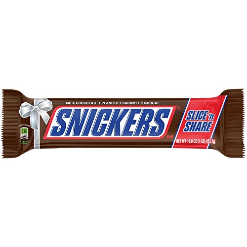 SNICKERS Slice n’ Share Giant Chocolate Candy Bar 1-Pound
