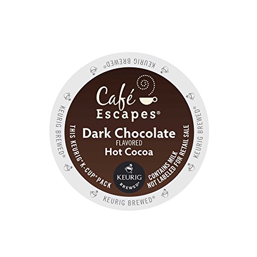 Café Escapes Hot Cocoa, Dark Chocolate, K-Cup Portion Pack for Keurig Brewers, 24-Count