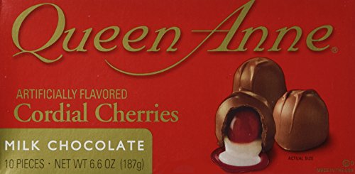 Queen Anne, Cherry Cordials, Milk Chocolate, 10 Piece, 6.6oz Box (Pack of 4)