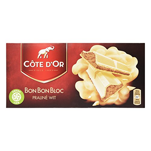 Cote d’Or – BonBonBloc Praline White Chocolate (Premium Belgium Filled White Chocolate) (7 Oz.) [PACK OF 3]