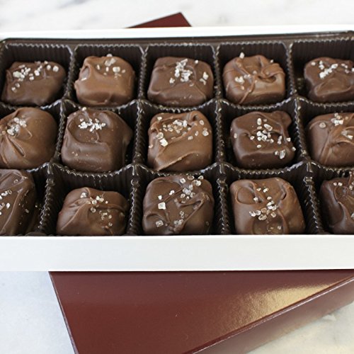 Village Chocolatier – Sea Salt Chocolate Caramel 1Lb Box Mix Dark/Milk Chocolate