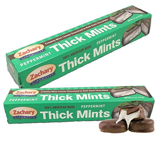 Zachary Thick Mints, 6.1 oz / 173 g creamy Mint with Rich Dark Chocolate (2 box)