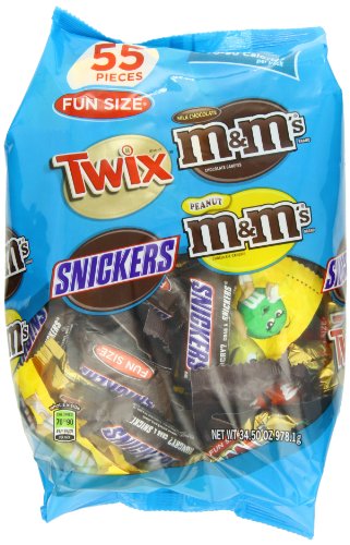 M&M’s MARS Chocolate Fun Size Variety Pack Candy, 55 Pieces, 34.5 Ounce Package
