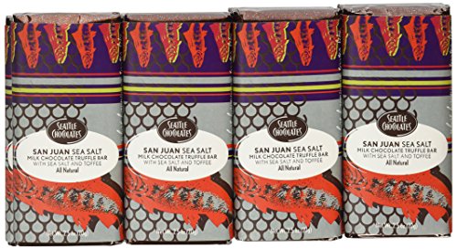 Seattle Chocolates Bar, San Juan Sea Salt, 2.5 Ounce (Pack of 12)