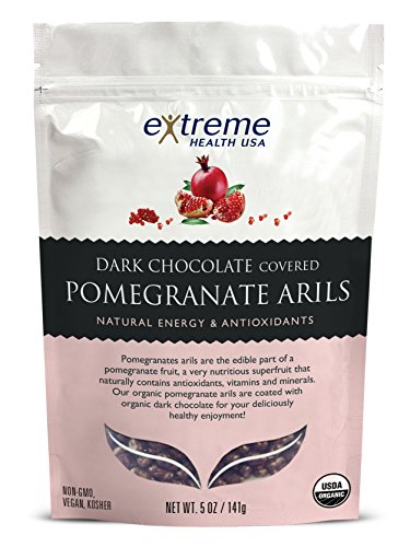 Extreme Health USA Extreme Health’s Pomegranate Arils (seeds), Dark Chocolate, 5-Ounce Pouch
