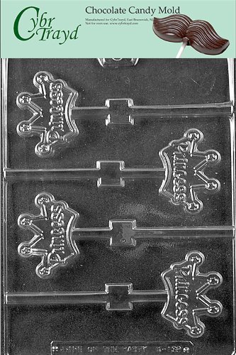 Cybrtrayd K139 Princess Crown Pops Chocolate Candy Mold with Exclusive Cybrtrayd Copyrighted Chocolate Molding Instructions