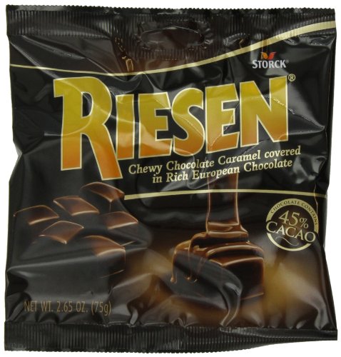 RIESEN Chewy Caramels, Chocolate, 2.65-Ounce (Pack of 12)