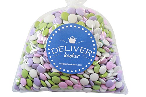 Deliver Kosher Bulk Candy – Assorted Pastel Mint Chocolate Lentils – 4lb Bag