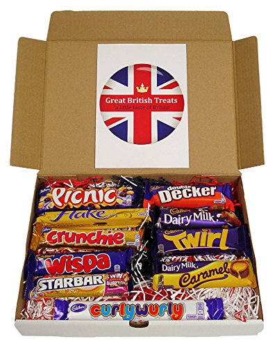 Cadbury Selection Box of 10 Full Size British Chocolate Bars From Great Britiish Treats