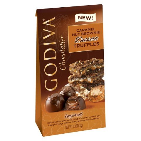 Godiva Caramel Nut Brownie Dessert Truffles, 4.4 oz