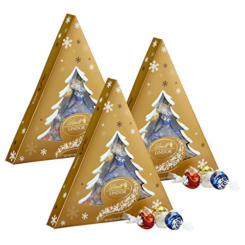 Lindor Lindt Assorted Chocolate Tree Gift Box, 3 Count