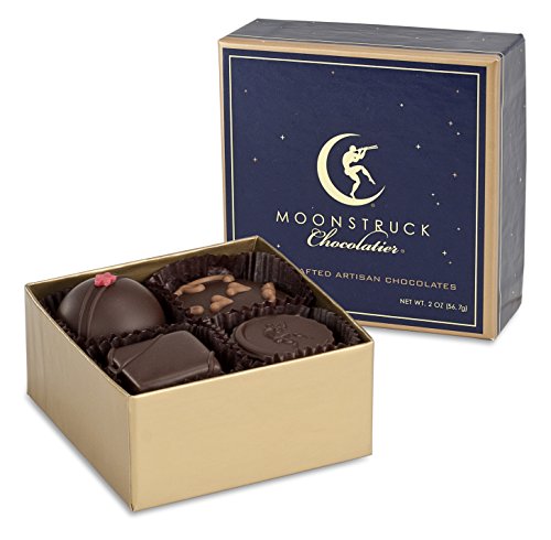 Moonstruck Chocolate 4-Piece Dark Chocolate Truffle Collection