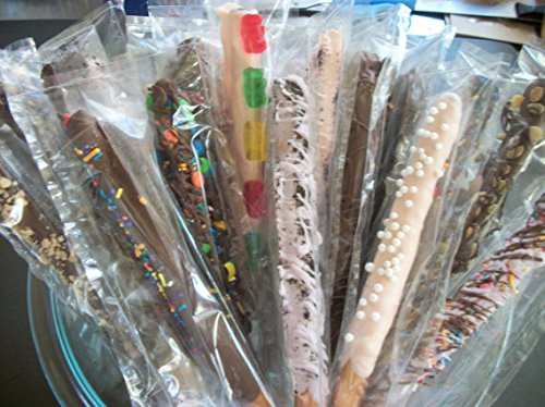 Chocolate Covered Pretzel Rods ASSORTED colored Theme 16 Pieces