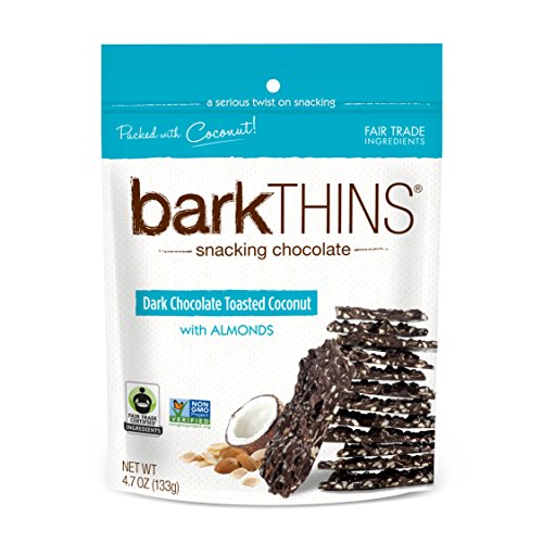 barkTHINS Snacking Chocolate, Toasted Coconut with Almonds, 4.7 Ounce