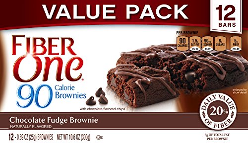 Fiber One 90 Calorie Soft-Baked Bars Chocolate Fudge Brownie, 12-Bar Value Pack, 10.6 oz.