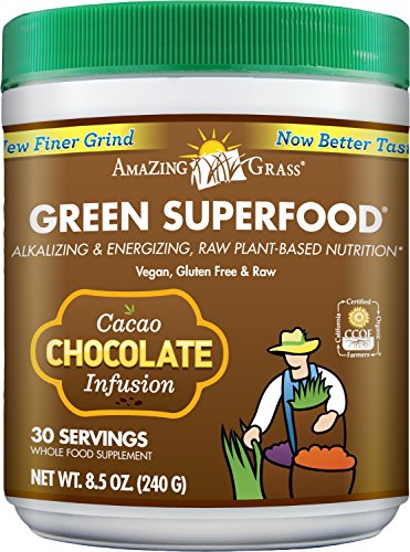 Amazing Grass Chocolate Drink Powder, Green Superfood, 8.5-Ounce Container