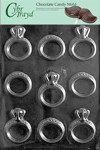Cybrtrayd W051 Engagement/Wedding Ring Wedding Chocolate Candy Mold with Exclusive Cybrtrayd Copyrighted Chocolate Molding Instructions