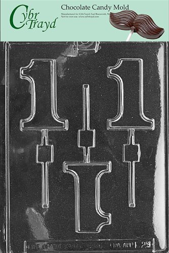 Cybrtrayd L029 1 Lolly Chocolate Candy Mold with Exclusive Cybrtrayd Copyrighted Chocolate Molding Instructions
