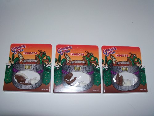 CHOCOLATE DIPPED INSECTS Pack of 3- (Crickets & Worms)