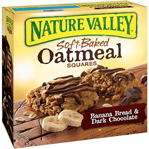 Nature Valley Soft-Baked Oatmeal Squares, Banana Bread and Dark Chocolate, 6 Count (Pack of 3)
